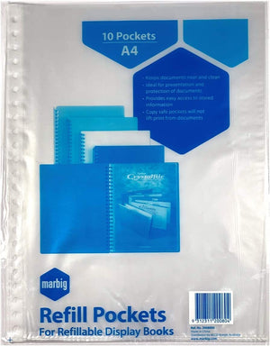 Display Book Refills Marbig A4 Pack of 10