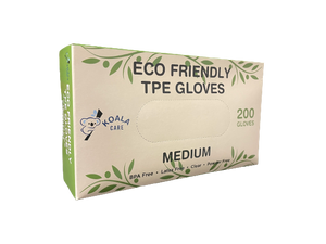 ECO Friendly TPE Gloves Medium Clear Powder Free