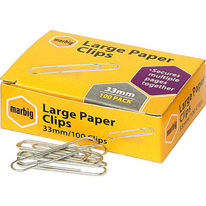 Paper Clips Marbig Large 33mm