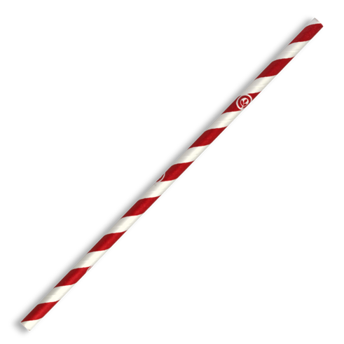 6mm Regular Red Stripe Paper Straws
