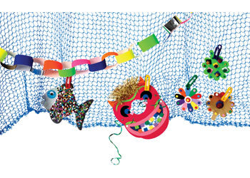 classroom fishing net Decorative Fishnet Blue
