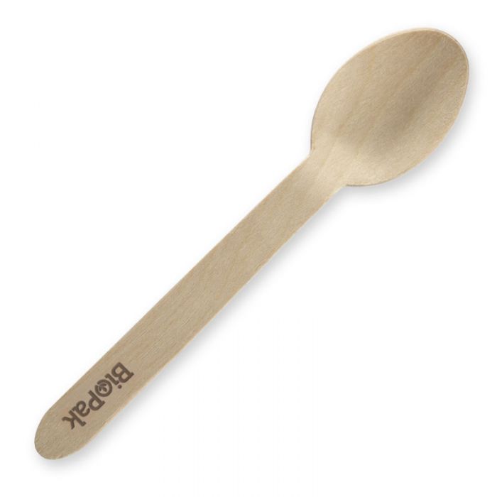 Biopak Timber Dessert Spoon Coated 16cm