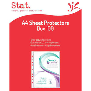 STAT Sheet Protectors A4 Clear Pack of 100