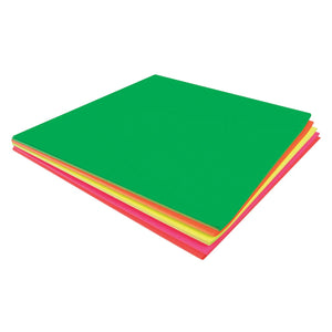 Kinder Squares 254mm Fluorescent 5 Colours Pack of 100 Sheets