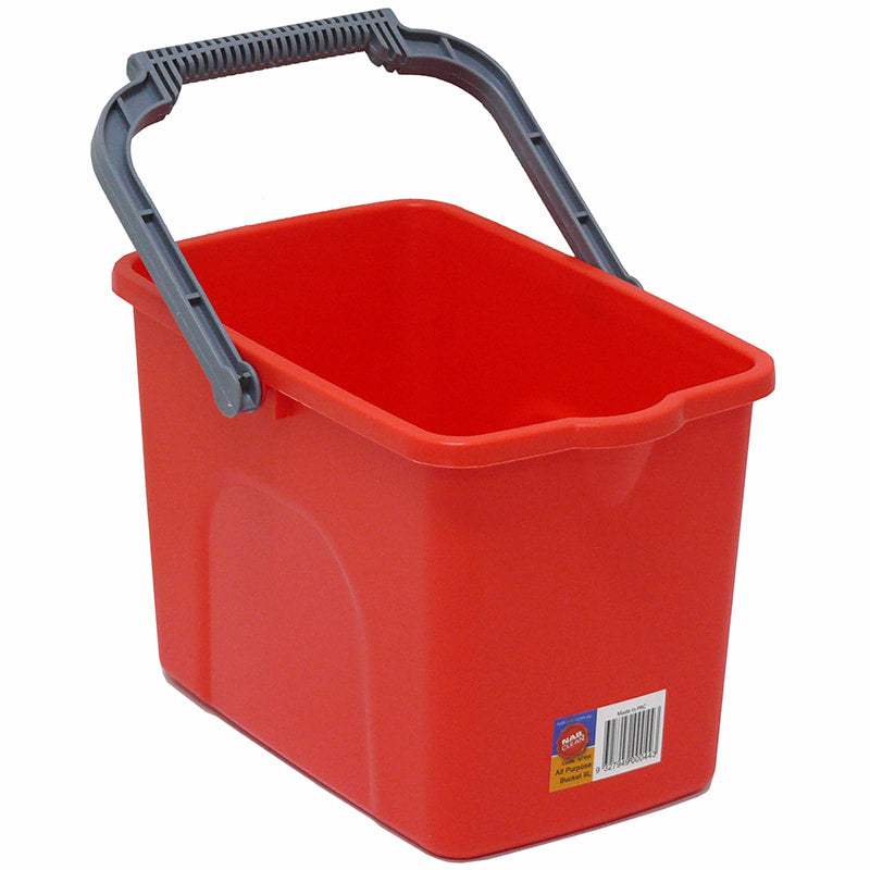 Red Rectangle Bucket Rectangular Bucket with Pouring Lip 9L Red