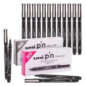 Uni Pin Fine Line Pen Pack of 12 - 0.5mm