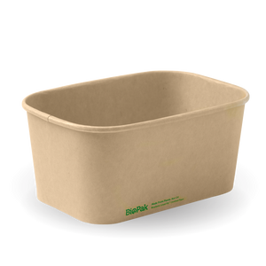 1000ml Natural Rectangle PLA Lined Paper Container