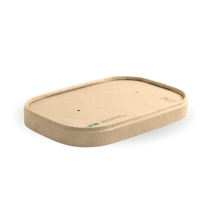 Natural Rectangle PLA Lined Paper Container Lid
