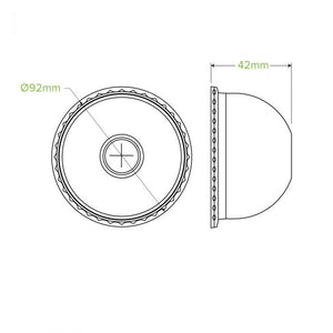 390-650/12-22OZ 90MM PET PAPER COLD CUP CLEAR DOME SLOT LID