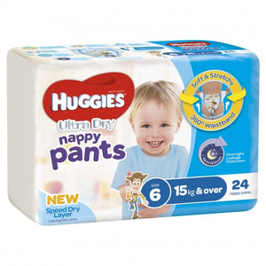 Huggies Nappy Pants Junior Boy 15kg+ 96's Size 6