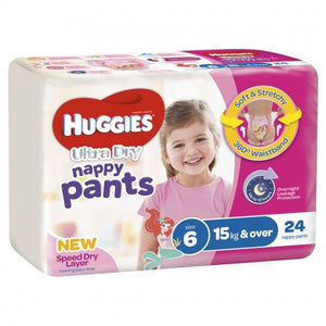 Huggies Nappy Pants Junior Girl 15kg+ 96's Size 6