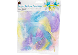 Pastel Turkey Feathers