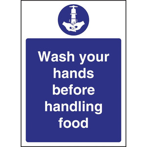 Wash Hands Before Handling Food Sign